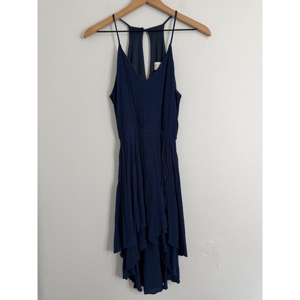Everly Dark Navy Layered High Low Dress Women's Size Small